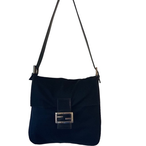 Fendi Black Monogram FF Forever Mama Baguette  2305 26730 Preloved. - Picture 1 of 13